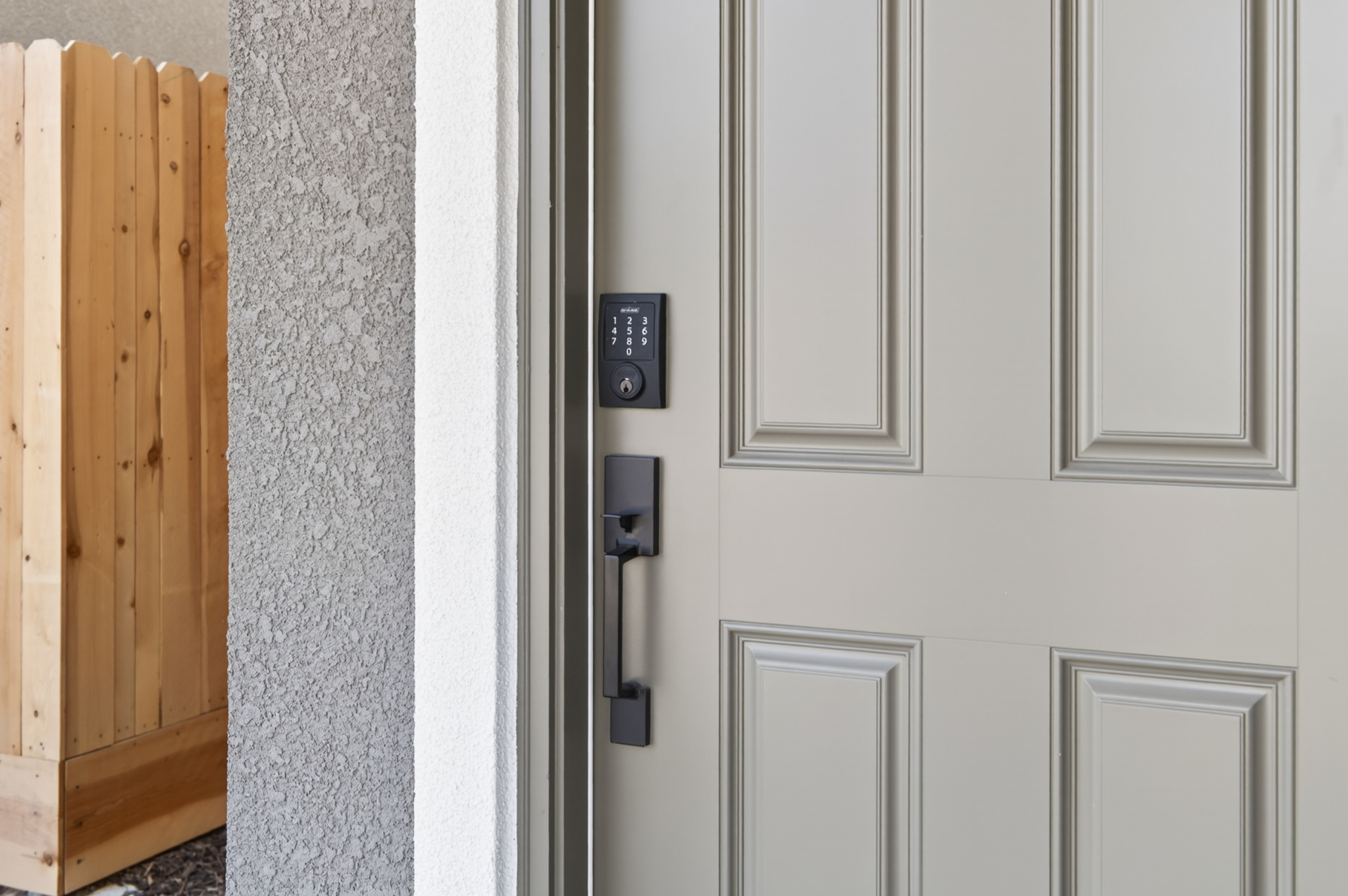 A door with a handle.