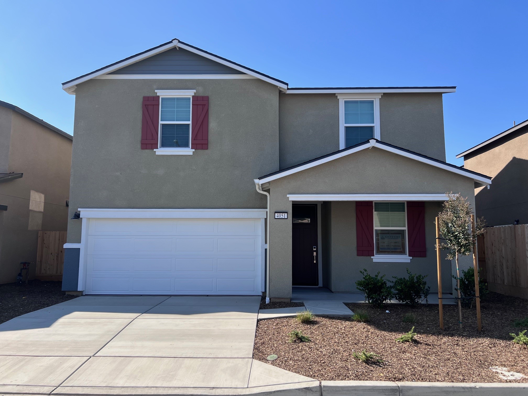 A house with a garage.