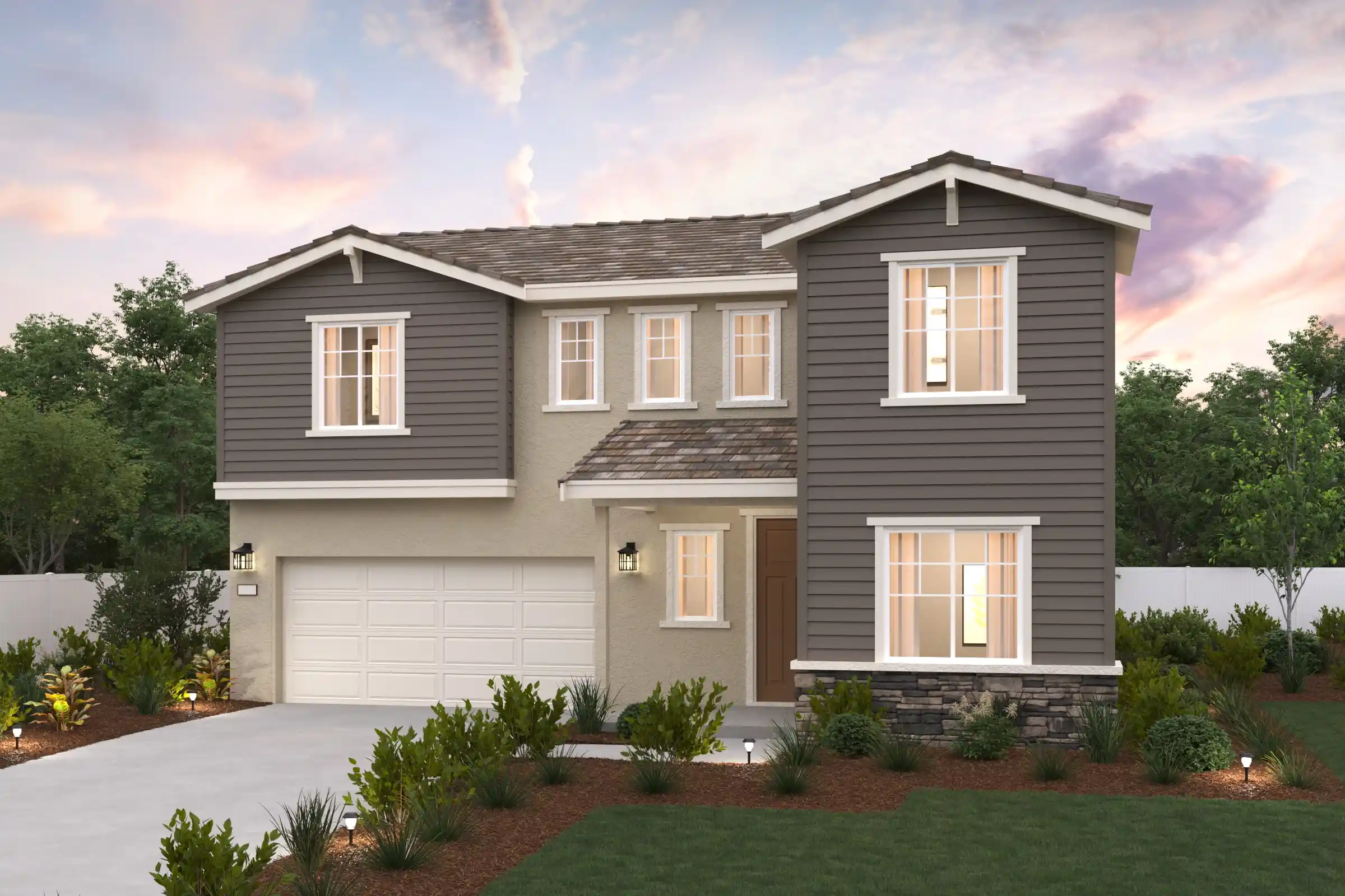 A house with a garage.