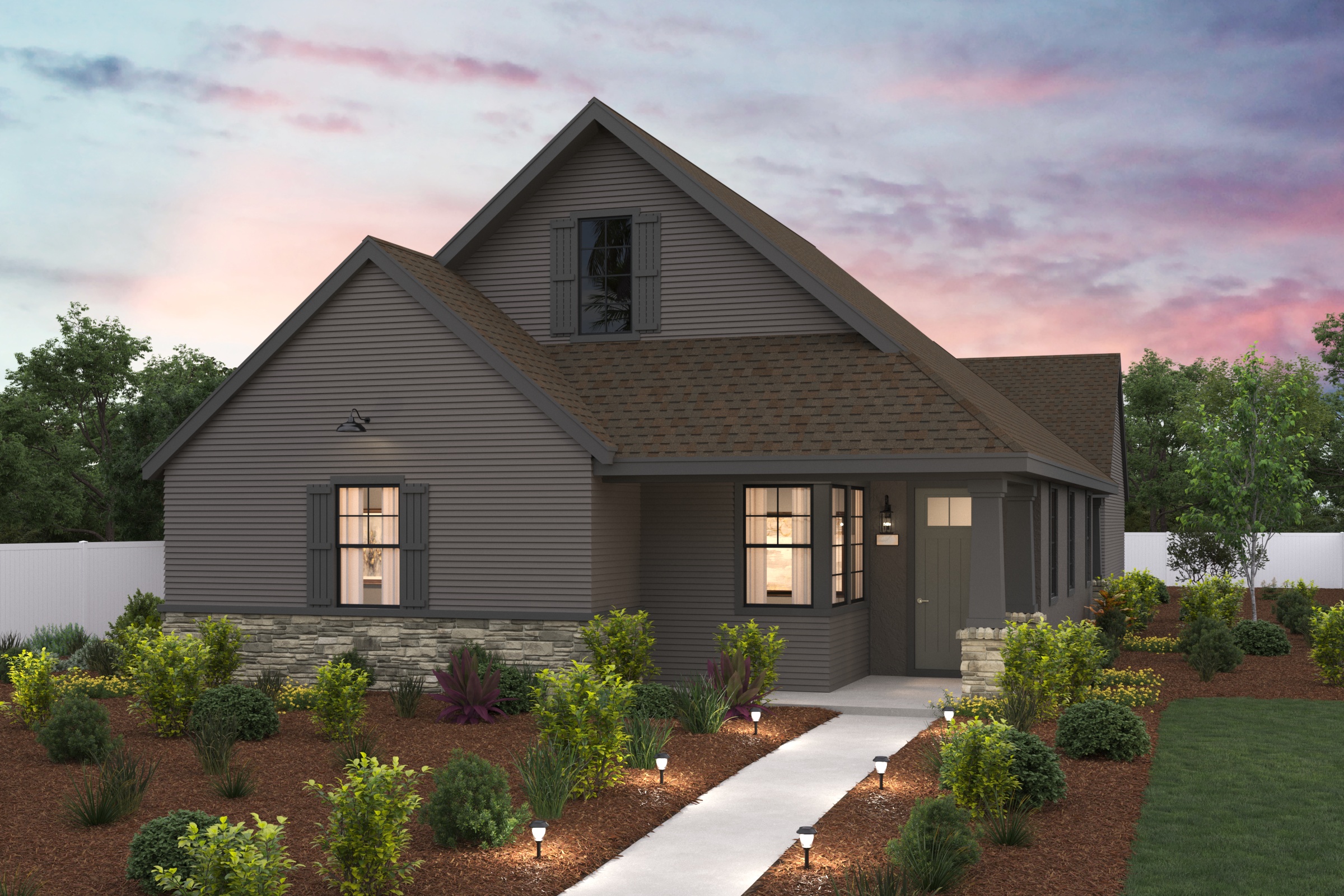 A house with a driveway.