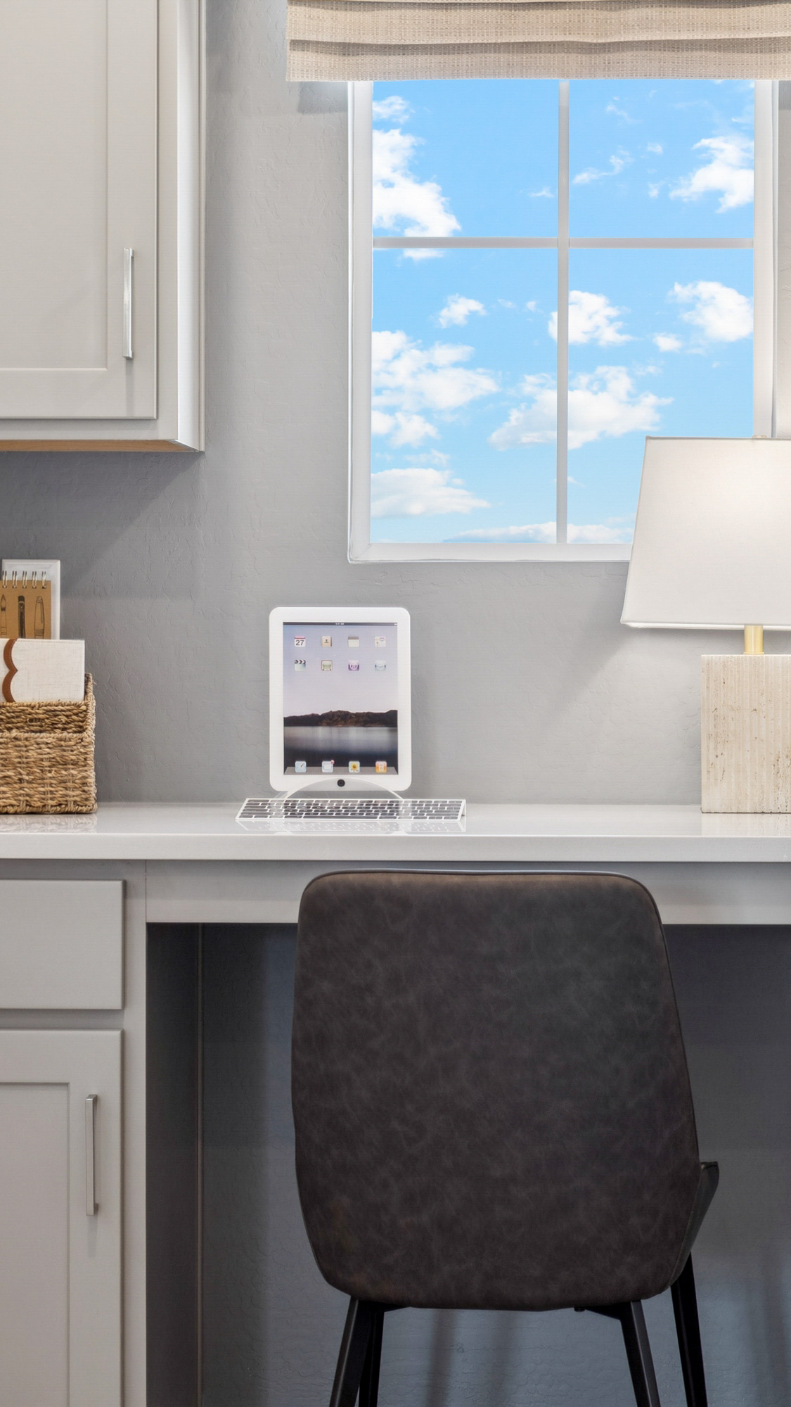 Pocket office beside loft in the lanner floor plan with a built in desk and cabinets North Copper Canyon Vistas II Collection new construction homes for sale in surprise az find your dream home