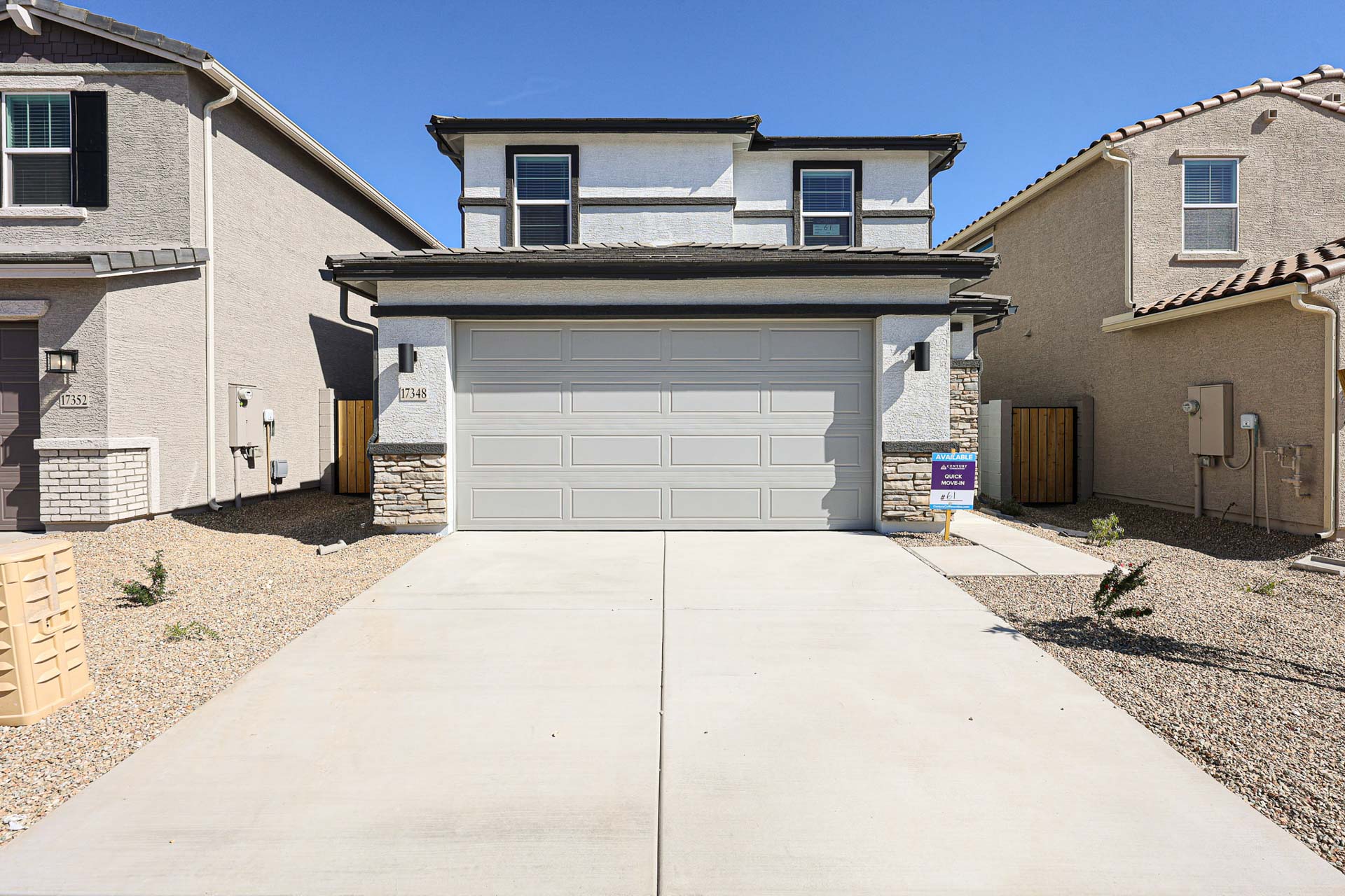 A garage in a neighborhood.