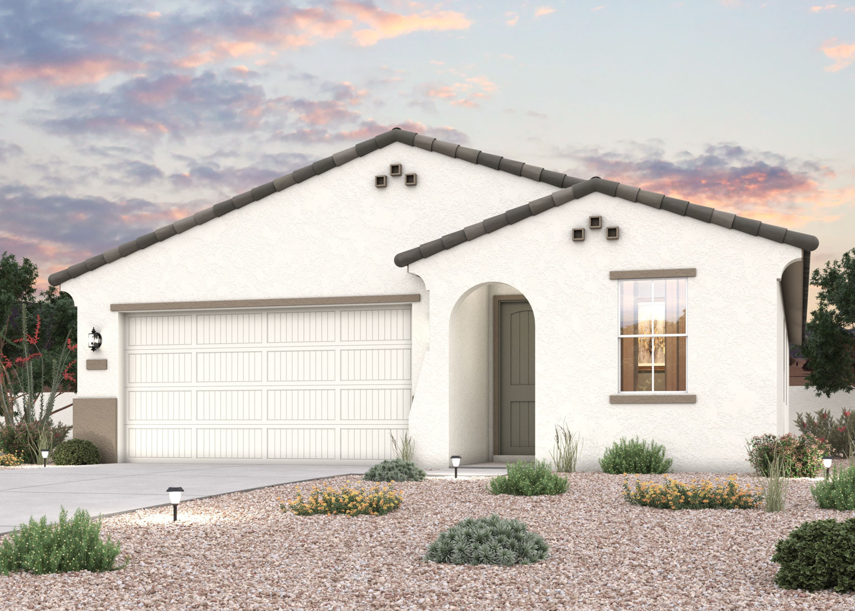 Twilight rendering of a new home for sale in Surprise, AZ by Century Communities.