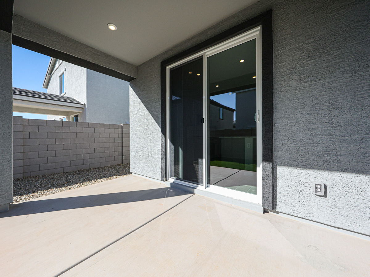 A building with a glass door.