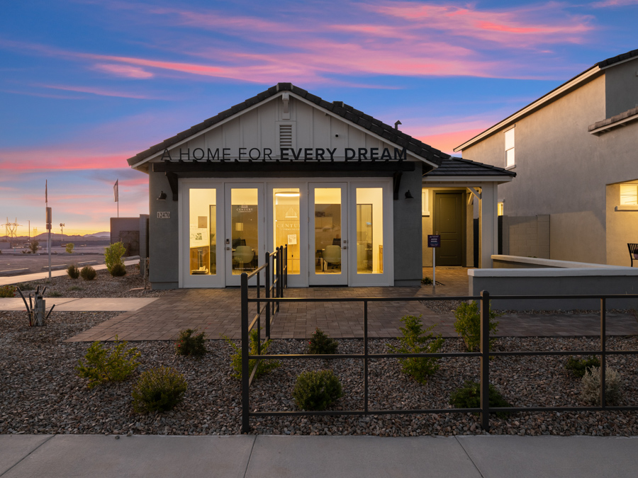 A building with a fence around it.