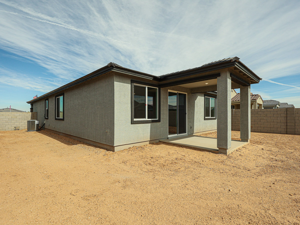 A house in a sandy area.