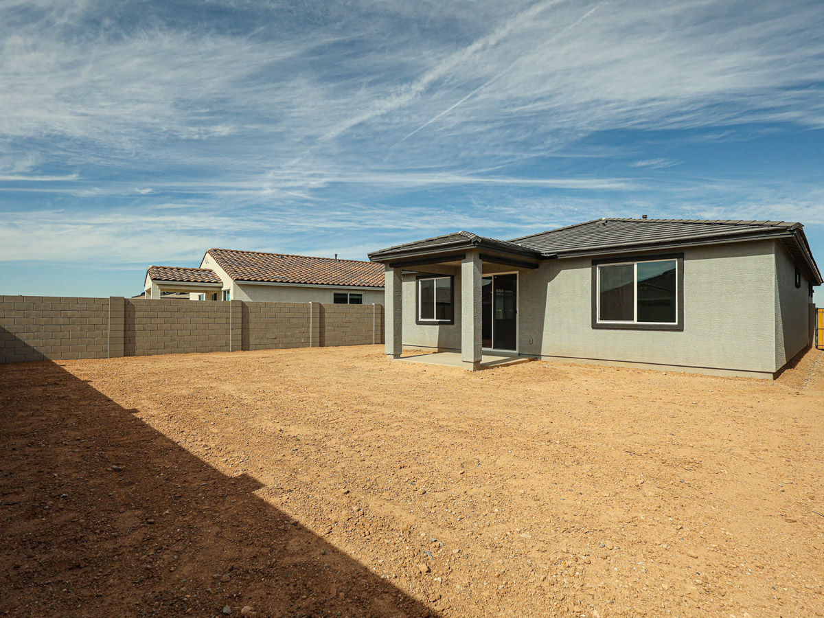 A house in a sandy area.