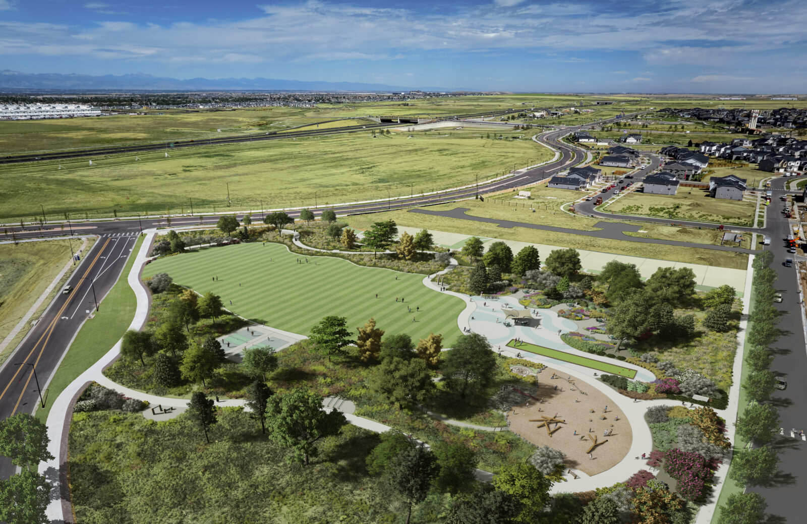 A large green landscape.