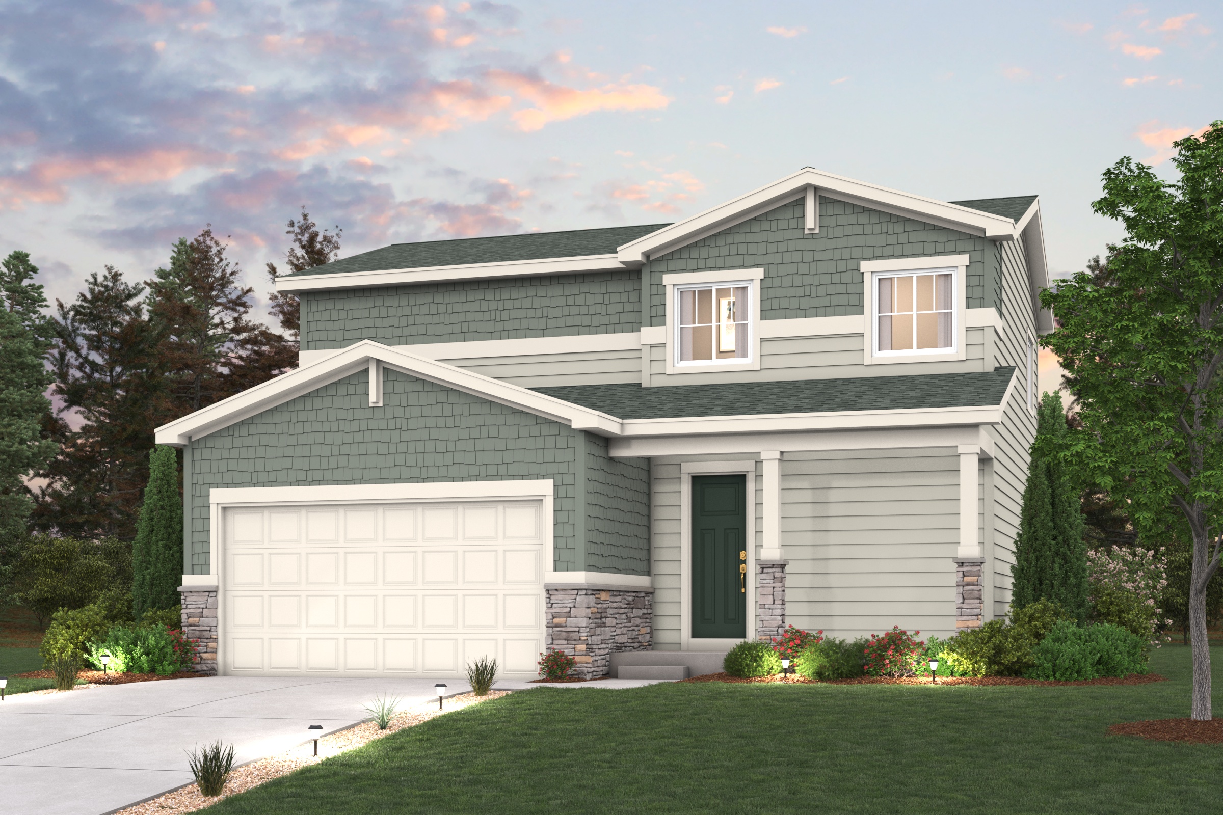 A house with a garage.