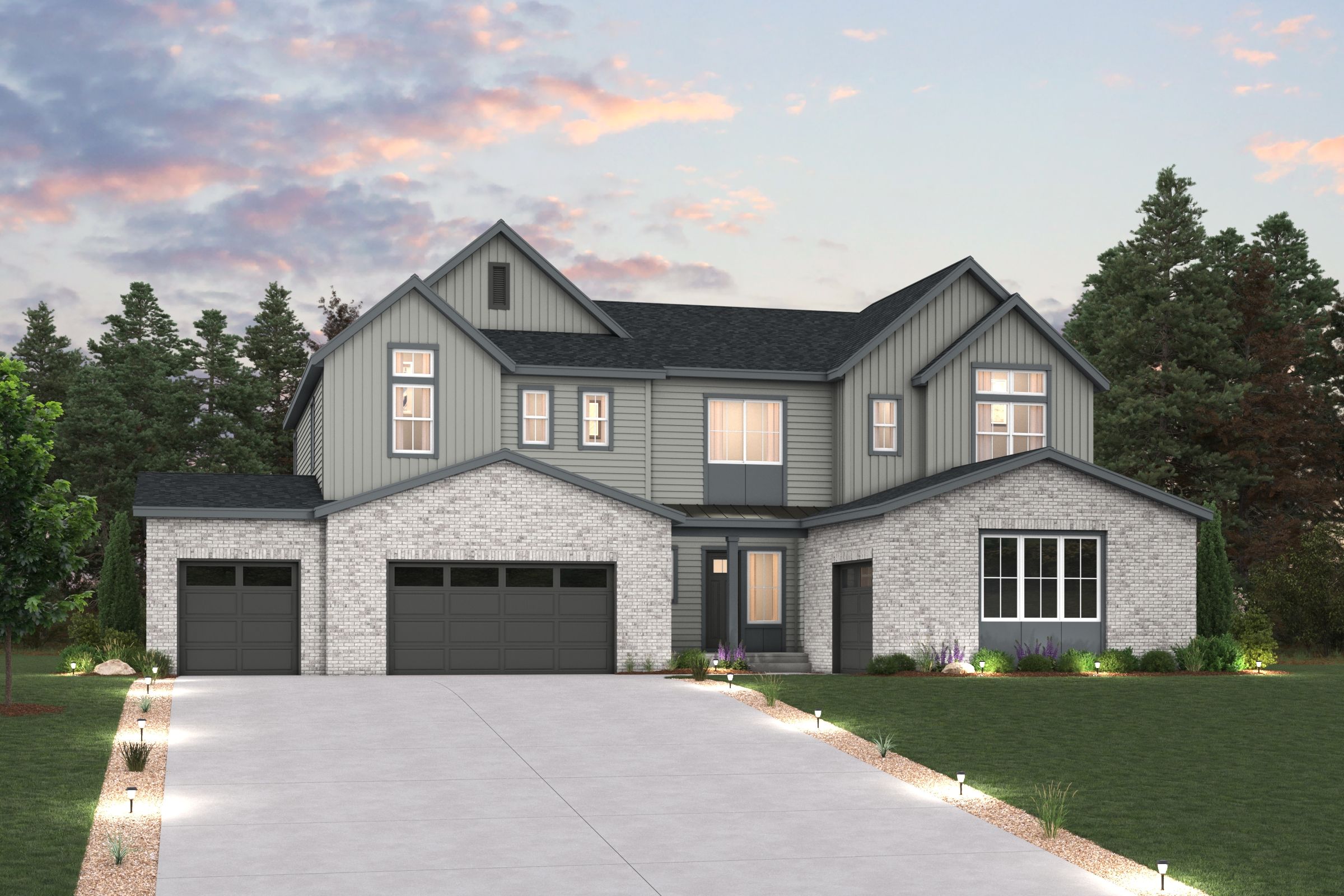 A house with a driveway.