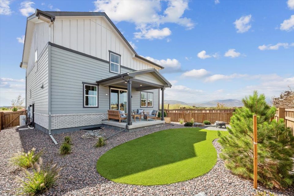 A house with a pool.