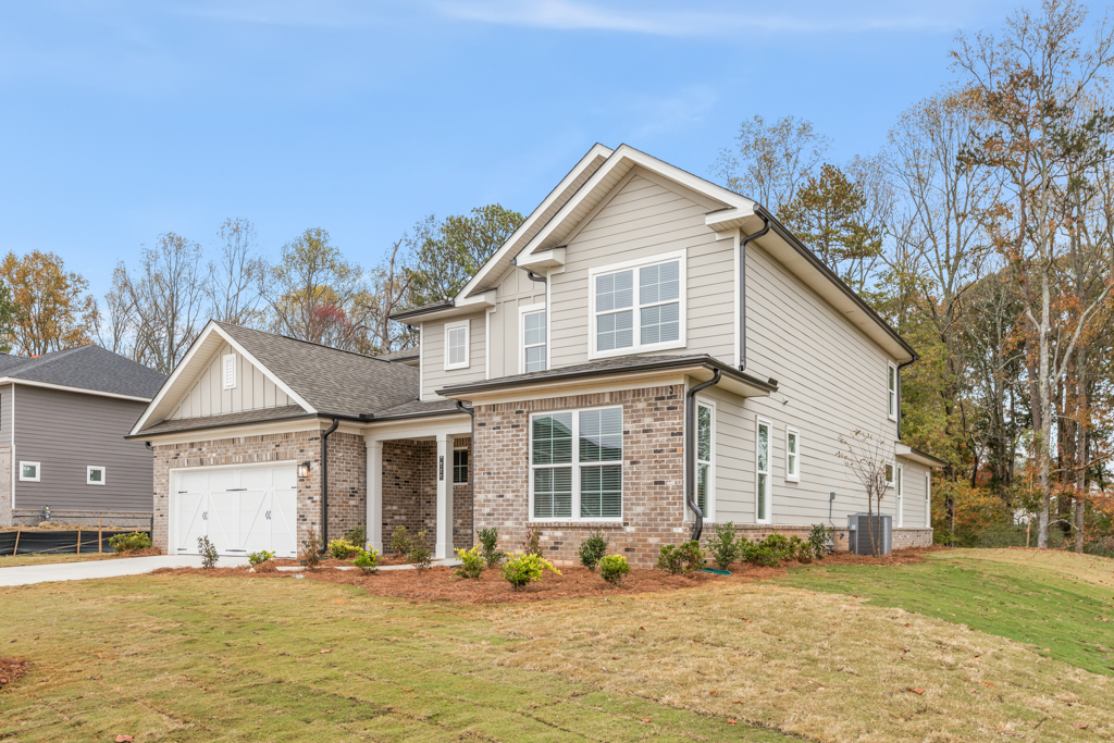 A house with a garage.