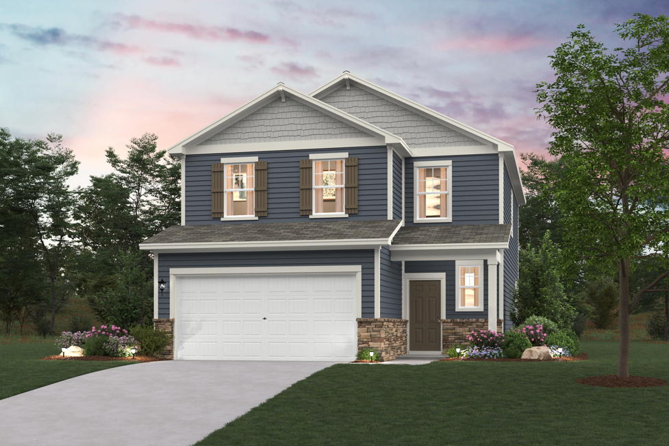 A house with a garage.