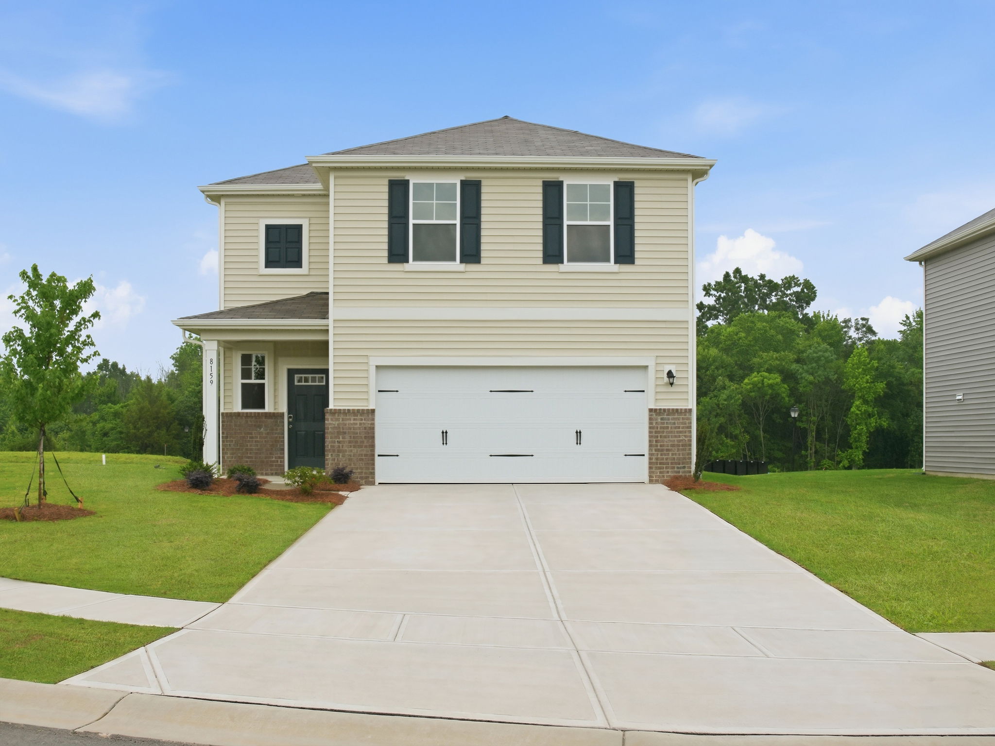 A house with a garage.