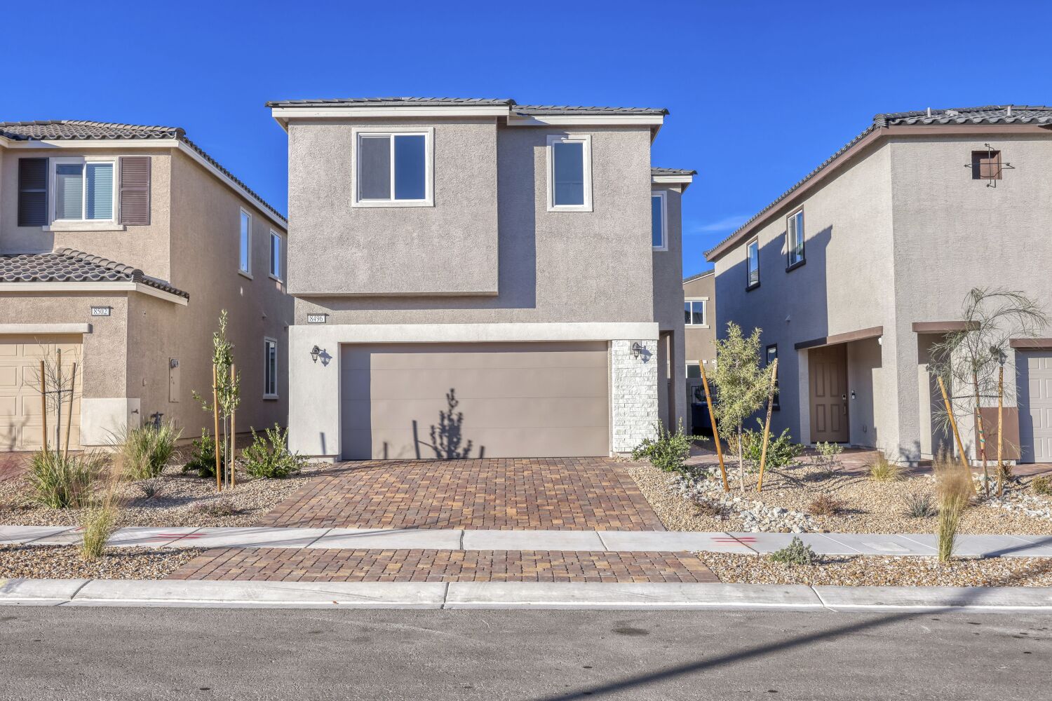 A building with a garage.