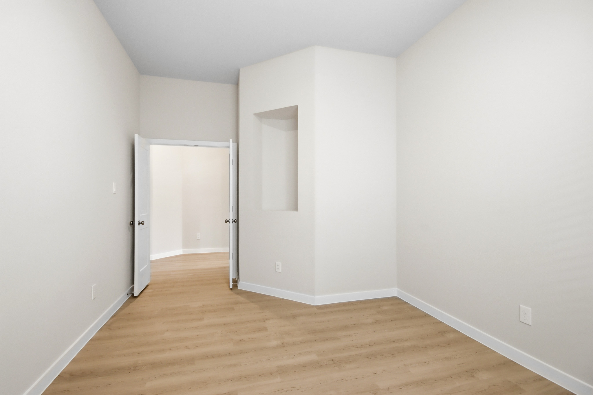 A room with white walls.