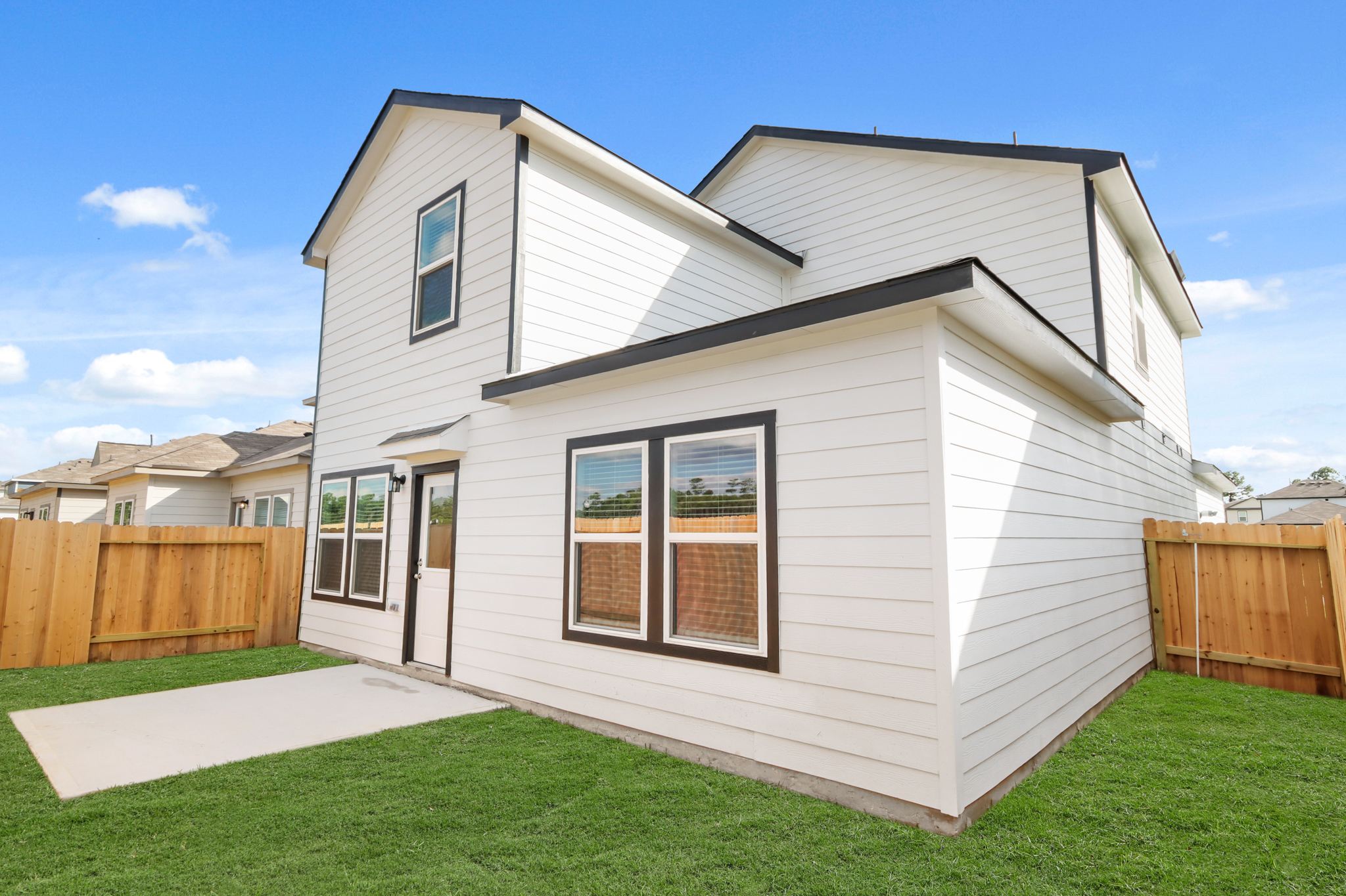 A house with a fence.