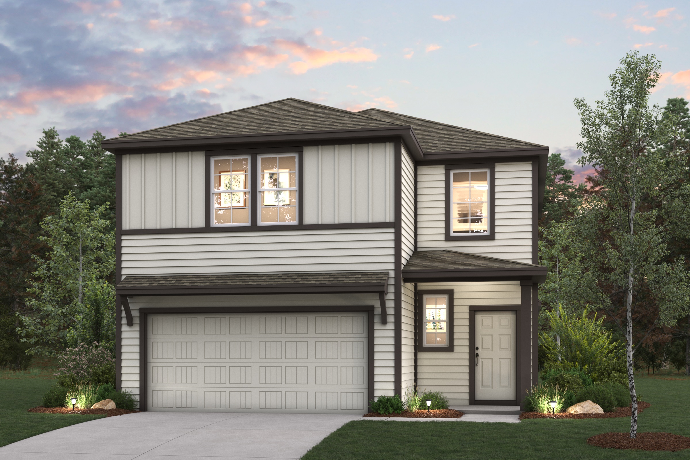 A house with a garage.