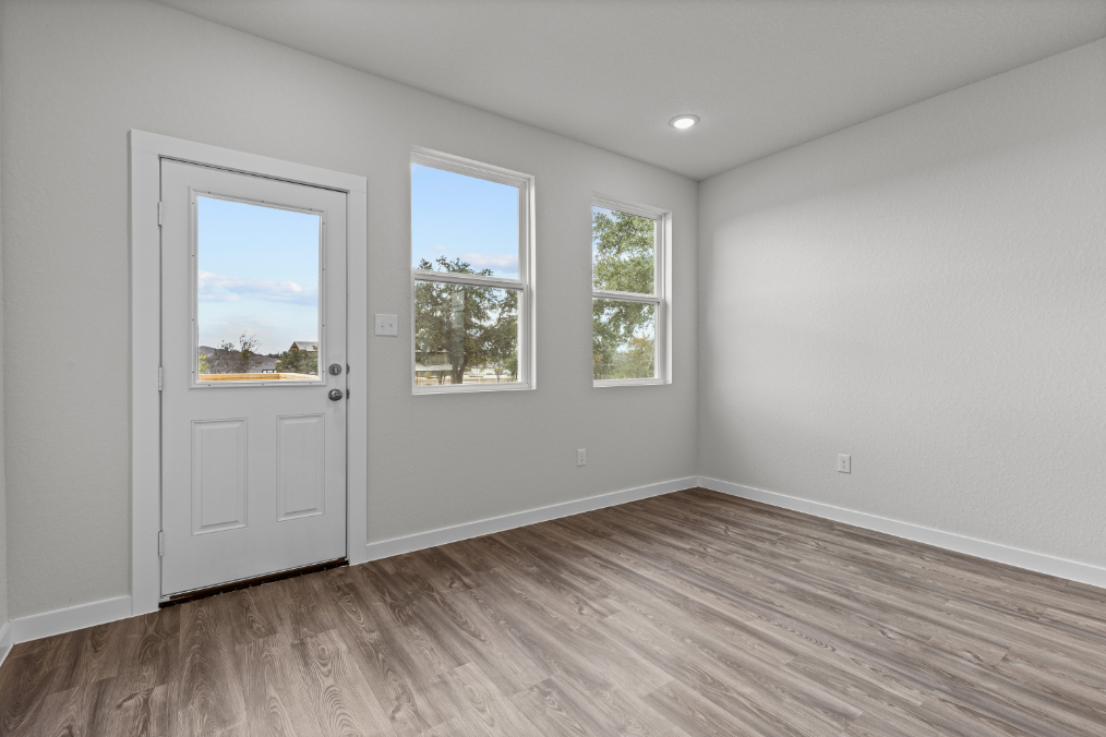 A room with white doors.