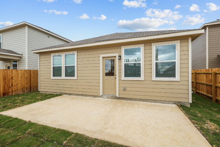 A house with a driveway.