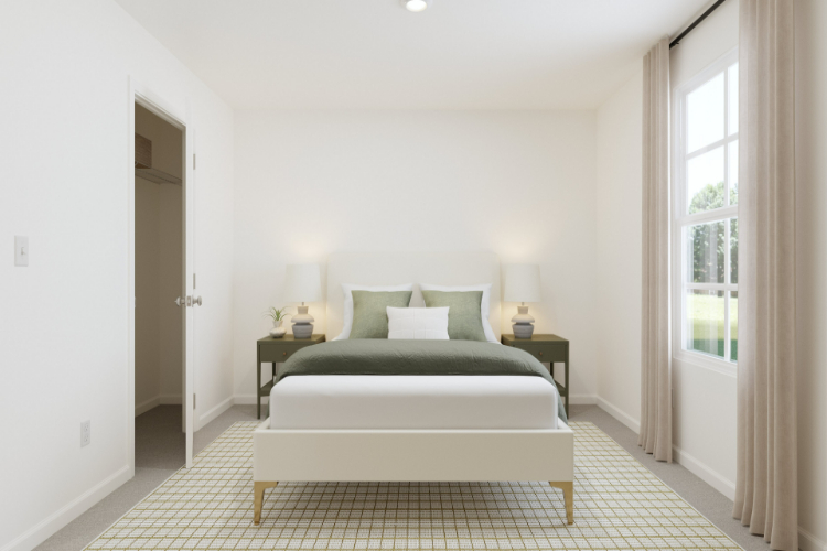 A room with a bed and a couch.