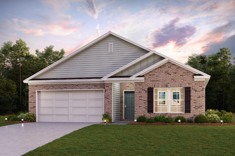 A house with a garage.