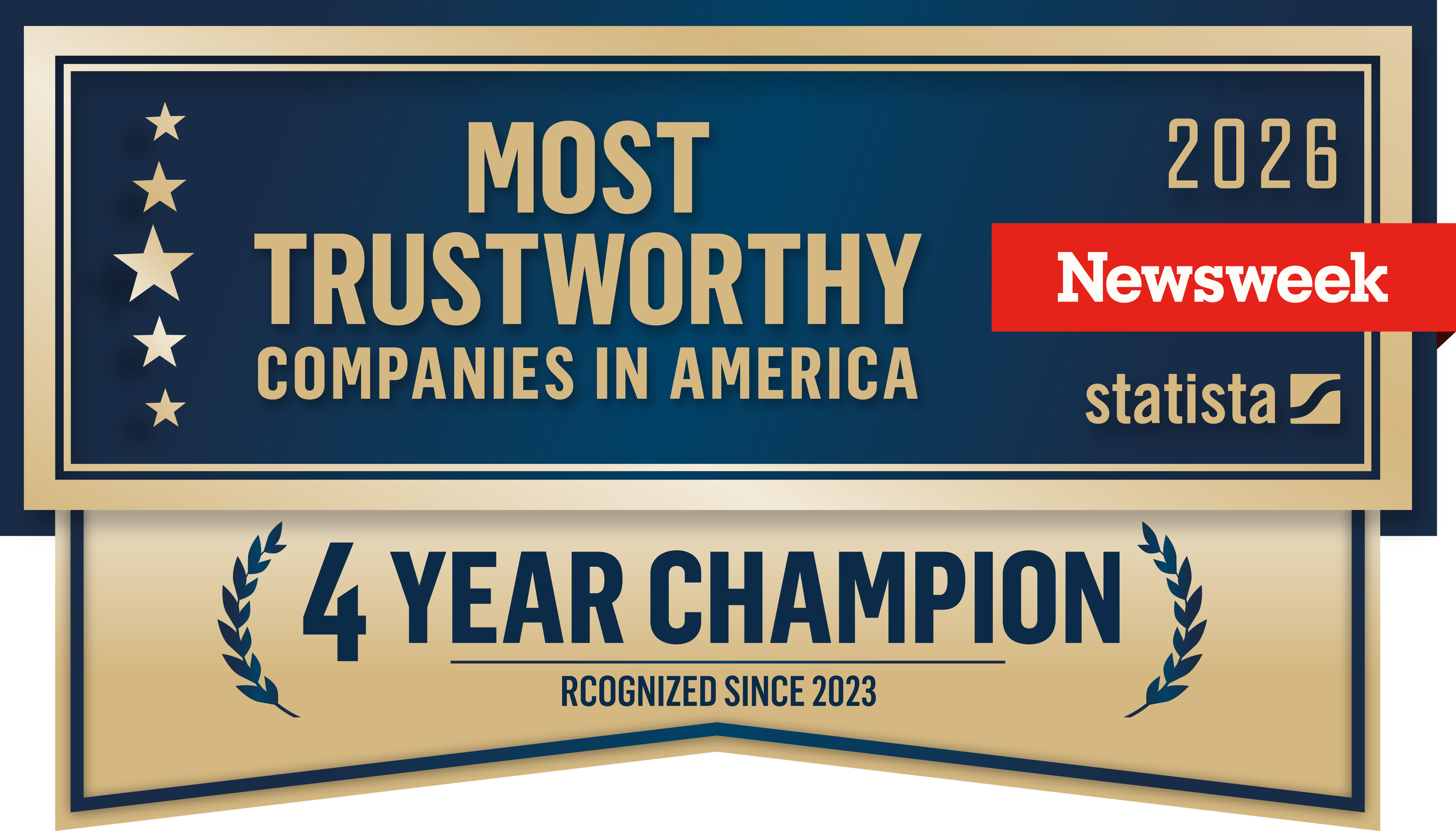 2026 Newsweek America's Most Trustworthy Award - 4 Year Champion
